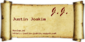 Justin Joakim névjegykártya